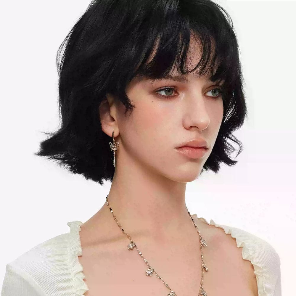 Kobine Women's Grunge Butterfly Key Earrings