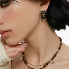 Kobine Women's Grunge Cat Earrings