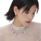 Kobine Damen Grunge Bunte Zirkon Perlenkette