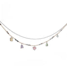 Kobine Damen Grunge Bunte Zirkon Perlenkette