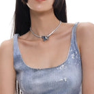 Kobine Women's Grunge Contrast Color Butterfly Necklace