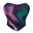 Kobine Women's Grunge Contrast Color Mesh Overbust Corset