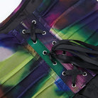 Kobine Women's Grunge Contrast Color Mesh Overbust Corset