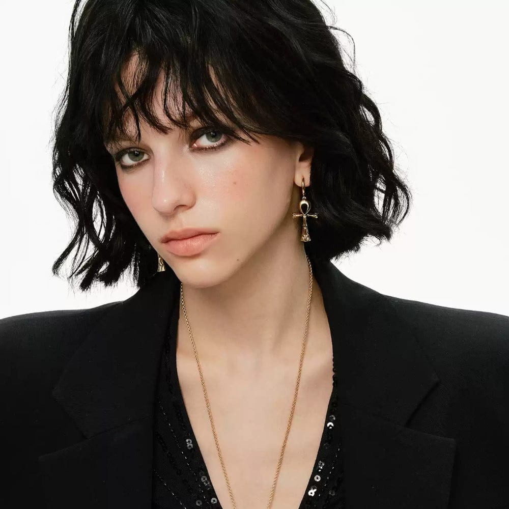 Kobine Women's Grunge Cross Earrings