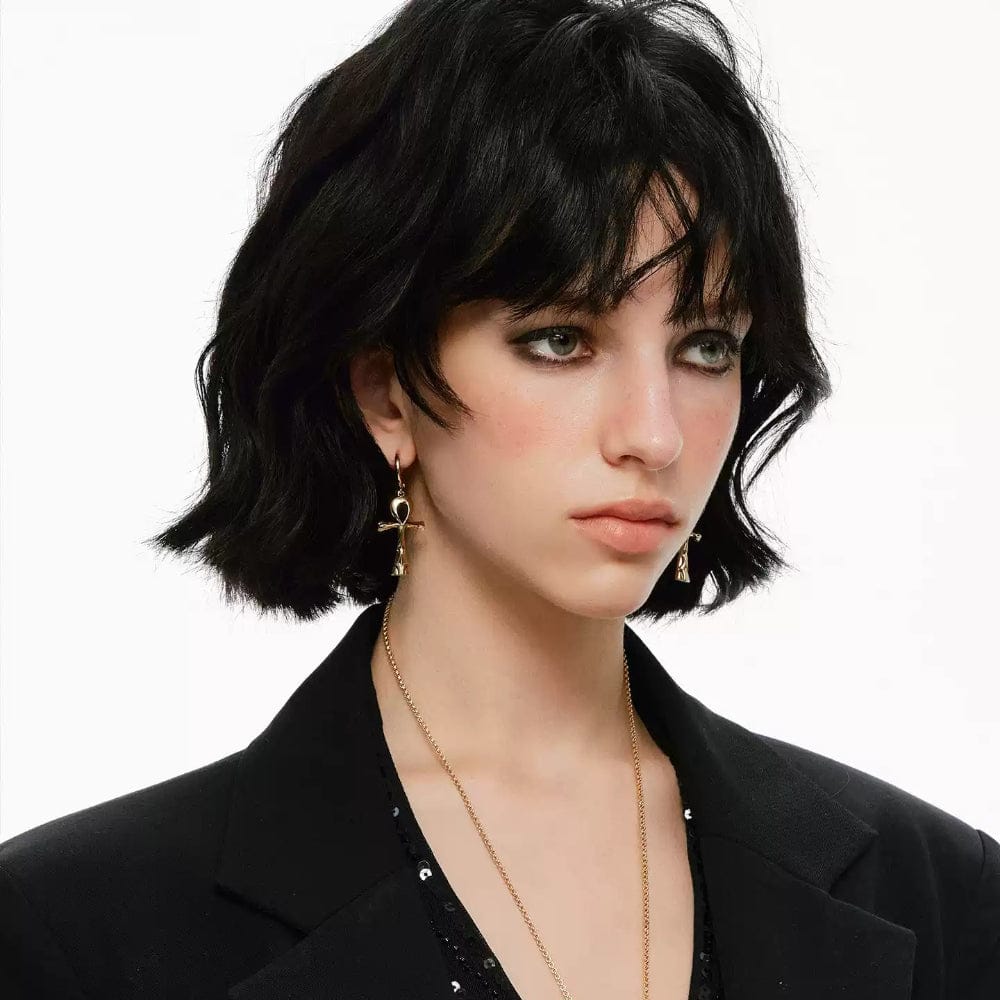 Kobine Women's Grunge Cross Earrings