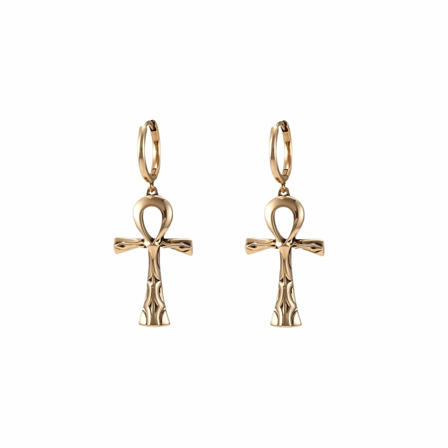 Kobine Women's Grunge Cross Earrings