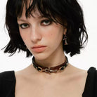Kobine Women's Grunge Cross Fuax Leather Choker