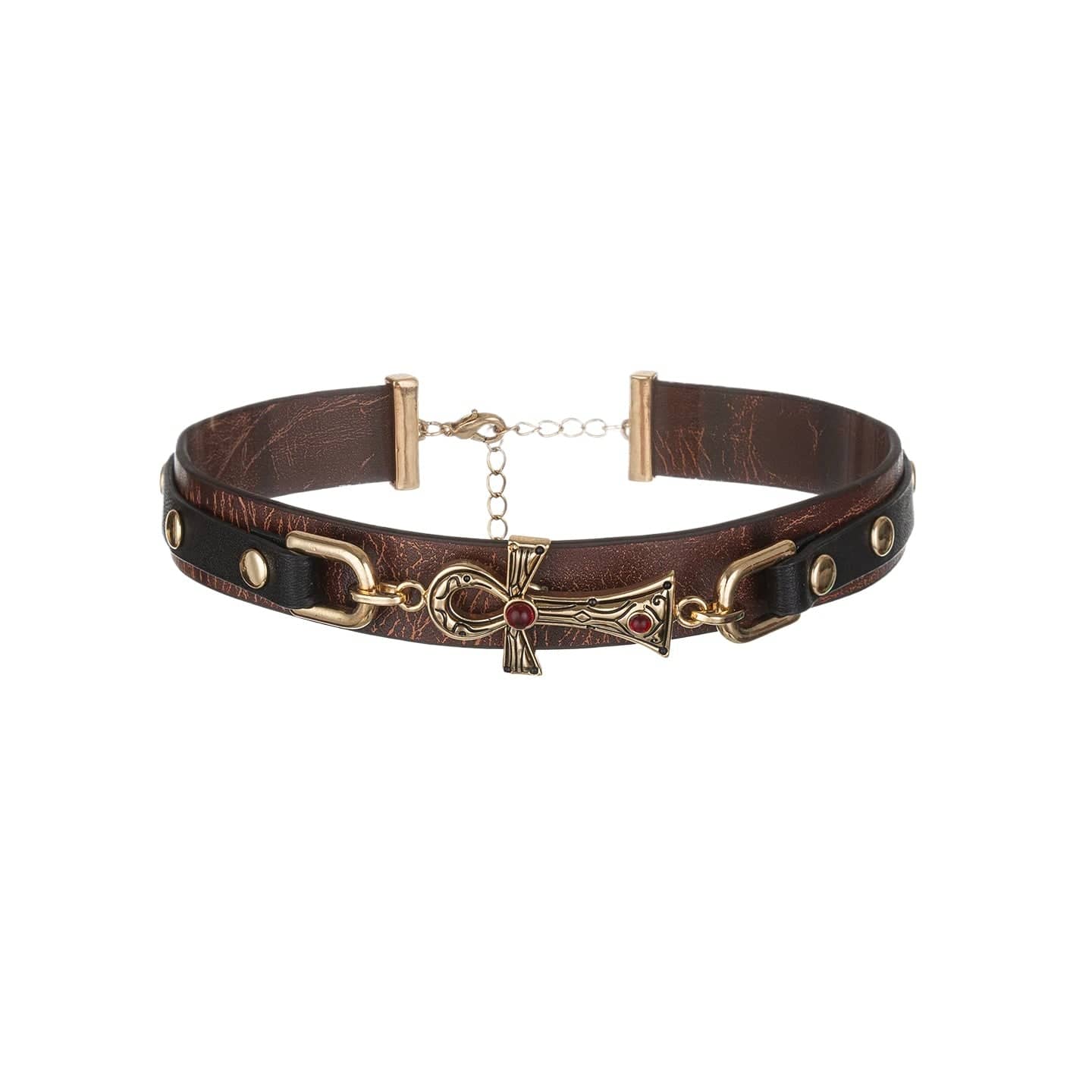 Kobine Women's Grunge Cross Fuax Leather Choker