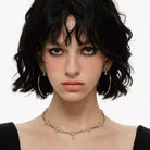 Kobine Women's Grunge Cross Hoop Earrings