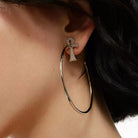 Kobine Women's Grunge Cross Hoop Earrings