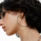 Kobine Women's Grunge Cross Hoop Earrings