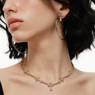 Kobine Women's Grunge Diamante Cross Chain Necklace