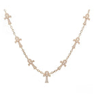 Kobine Women's Grunge Diamante Cross Chain Necklace