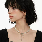 Kobine Women's Grunge Diamante Cross Hoop Earrings