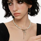 Kobine Women's Grunge Diamante Cross Hoop Earrings