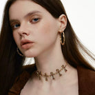 Kobine Women's Grunge Diamante Cross Necklace