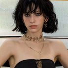 Kobine Women's Grunge Diamante Cross Necklace