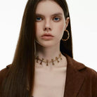 Kobine Women's Grunge Diamante Cross Necklace