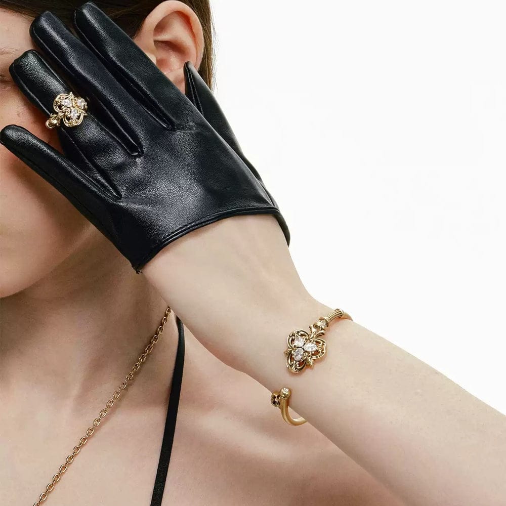 Kobine Women's Grunge Diamante Key Open Design Bracelet