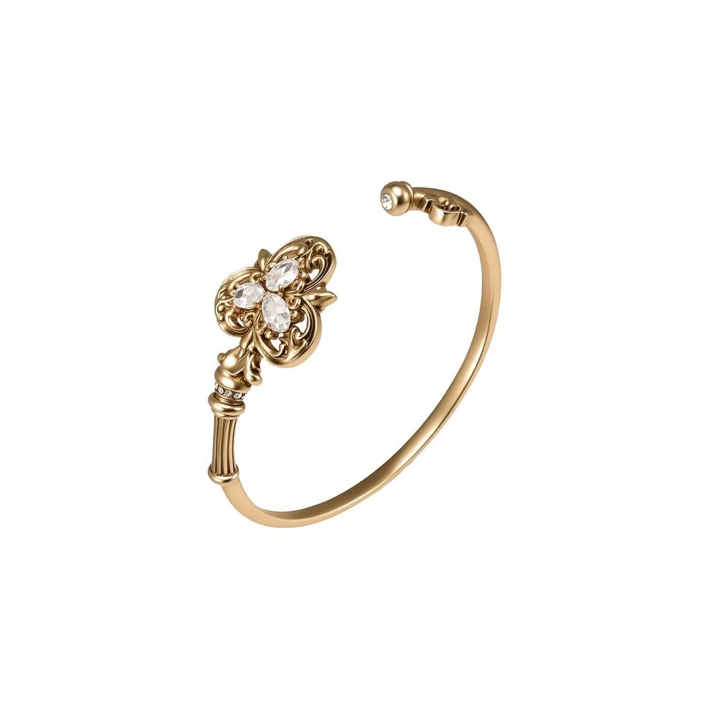 Kobine Women's Grunge Diamante Key Open Design Bracelet