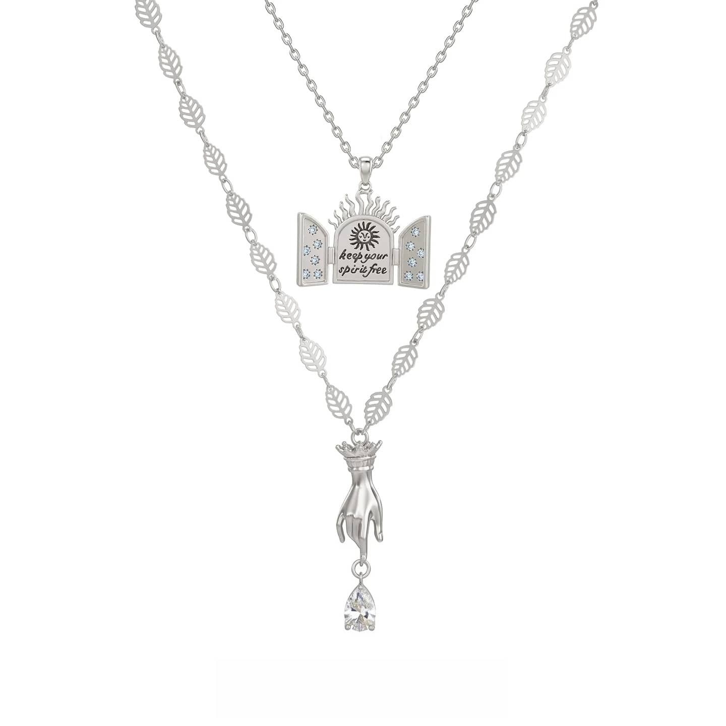Kobine Women's Grunge Door Hand Layered Necklace