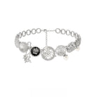 Kobine Women's Grunge Embossed Medallions Pearl Choker
