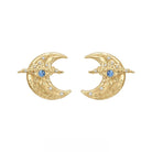 Kobine Women's Grunge Eye Crescent Earrings