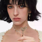 Kobine Women's Grunge Floral Butterfly Key Necklace