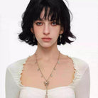 Kobine Women's Grunge Floral Butterfly Key Necklace