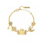 Kobine Women's Grunge Floral Key Crescent Bracelet