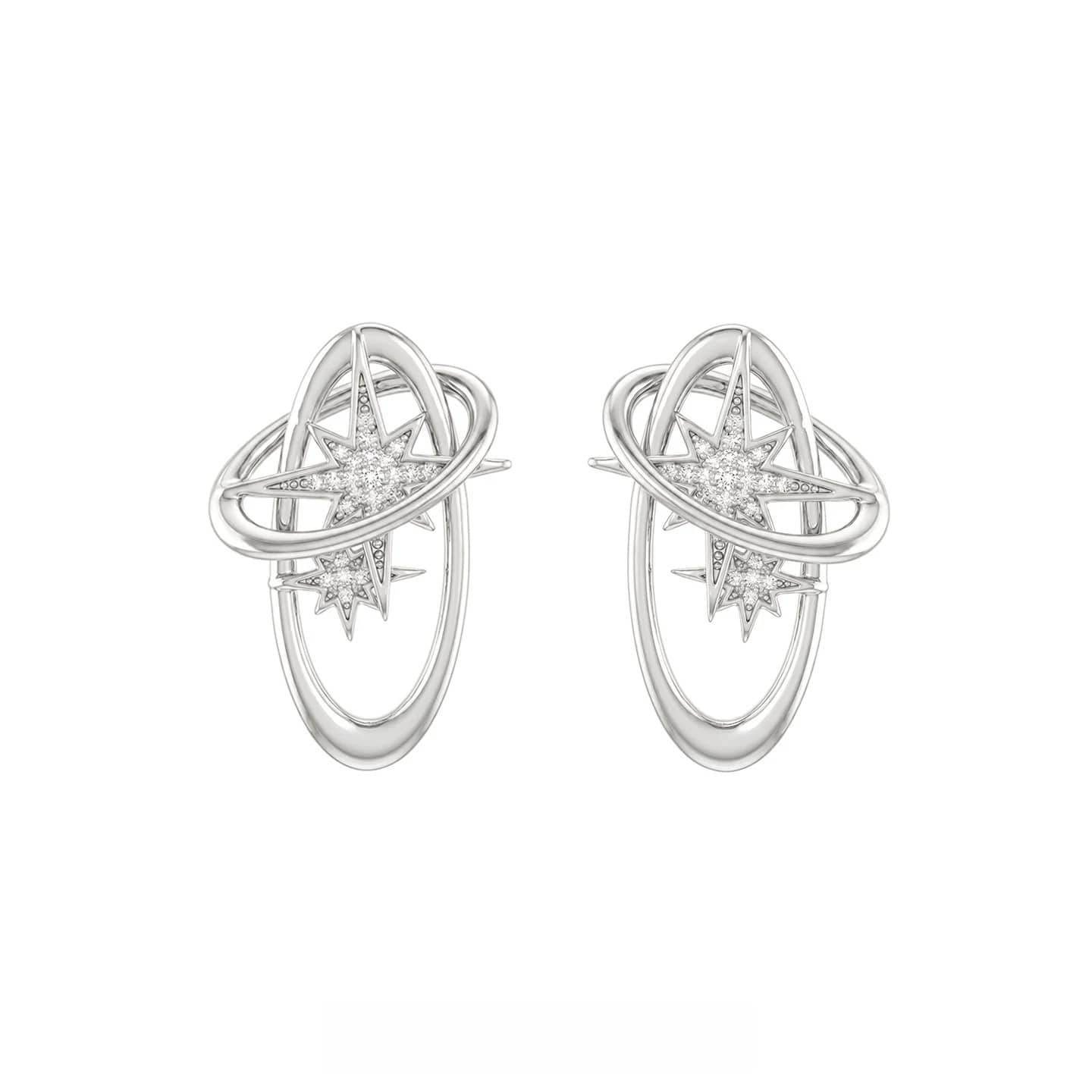 Kobine Women's Grunge Geometry Star Earrings
