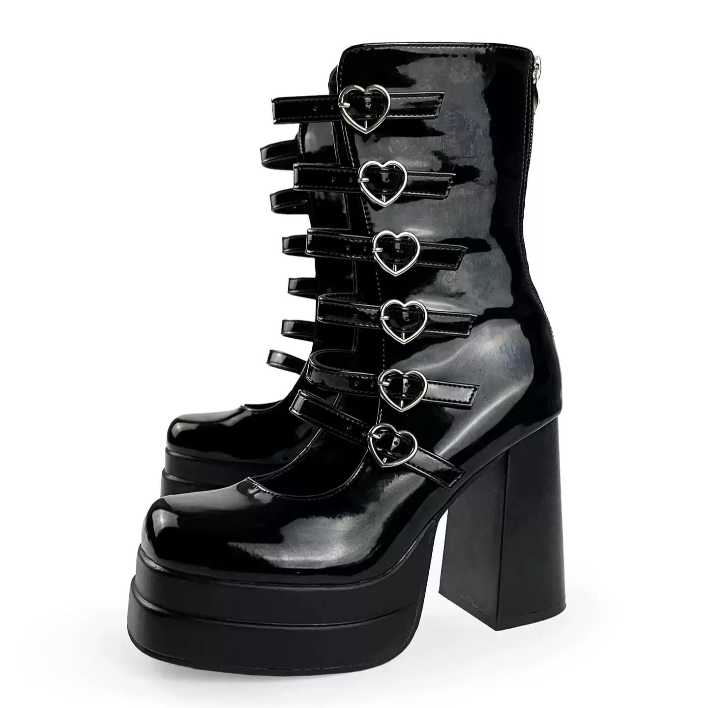Women's Gothic Punk Zipper Buckles Buskin Boots – Punk Design