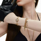 Kobine Women's Grunge Heart Key Lock Bracelet