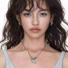 Kobine Women's Grunge Key Crescent Necklace