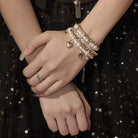 Kobine Women's Grunge Layered Diamante Pearl Bracelet