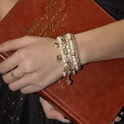 Kobine Women's Grunge Layered Diamante Pearl Bracelet