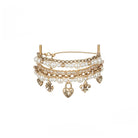 Kobine Women's Grunge Layered Diamante Pearl Bracelet