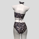 Kobine Women's Grunge Leopard Print Halter Bikini Set