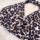 Kobine Women's Grunge Leopard Print Halter Bikini Set