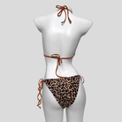 Kobine Women's Grunge Leopard Print Halter Side Tie Bikini Set