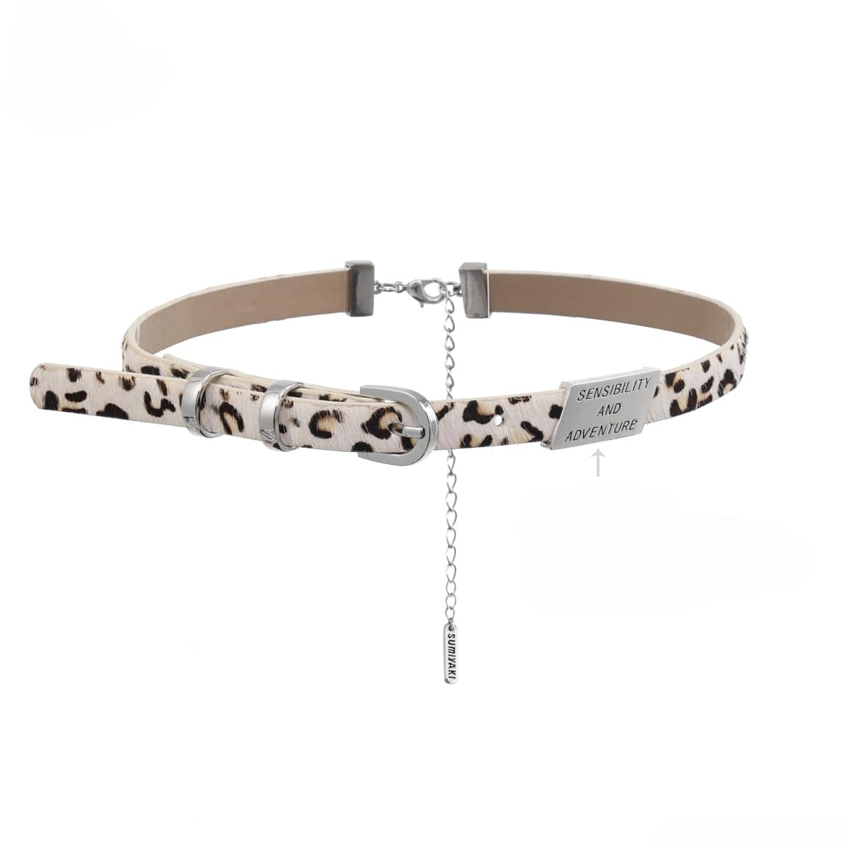 Kobine Women's Grunge Leopard Printed Choker