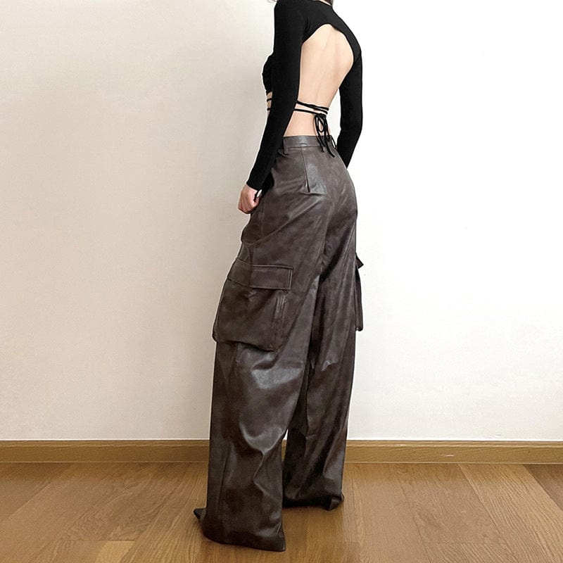 Kobine Women's Grunge Loose Cargo Pants