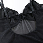 Kobine Women's Grunge Mesh Sheer Sexy One-piece Lingerie Set with Gloves