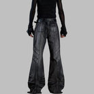 Kobine Women's Grunge Raw Edge Flare Jeans