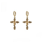 Kobine Women's Grunge Retro Angel Cross Earrings