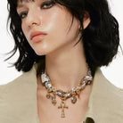 Kobine Women's Grunge Retro Cross Choker