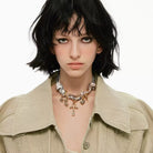 Kobine Women's Grunge Retro Cross Choker