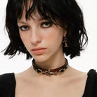 Kobine Women's Grunge Retro Diamante Cross Earrings