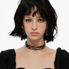 Kobine Women's Grunge Retro Diamante Cross Earrings