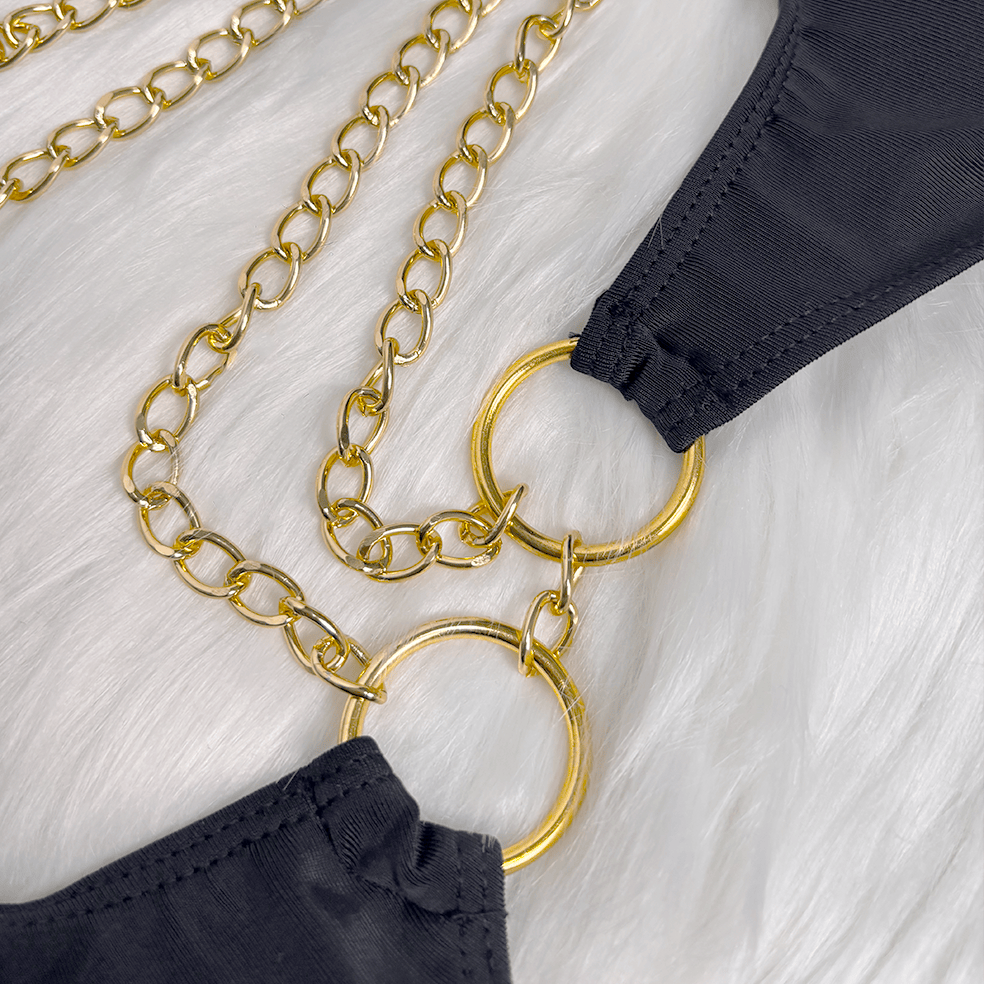 Kobine Women's Grunge Ring Chain Cutout Swimsuit